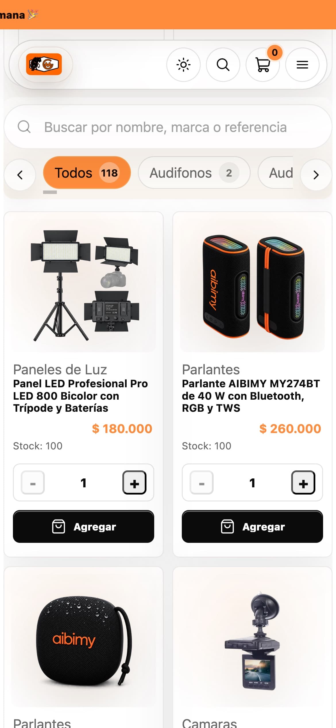 Captura de productos GM en movil